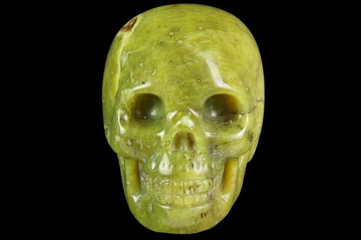 Realistic, Polished Jade (Nephrite) Skull #116442